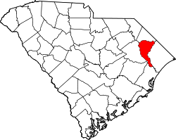 Karte von Marion County innerhalb von South Carolina