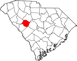 Karte von Saluda County innerhalb von South Carolina
