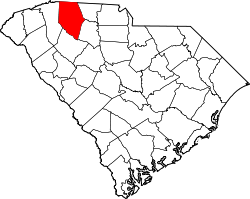 Karte von Spartanburg County innerhalb von South Carolina