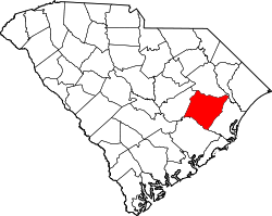 Karte von Williamsburg County innerhalb von South Carolina