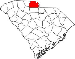 Karte von York County innerhalb von South Carolina