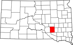 Karte von Aurora County innerhalb von South Dakota