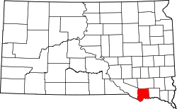 Karte von Bon Homme County innerhalb von South Dakota