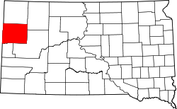 Karte von Butte County innerhalb von South Dakota