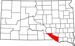 Karte von Charles Mix County innerhalb von South Dakota