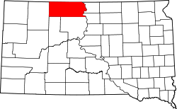 Karte von Corson County innerhalb von South Dakota