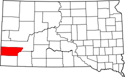 Karte von Custer County innerhalb von South Dakota