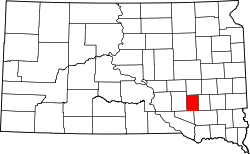 Karte von Davison County innerhalb von South Dakota
