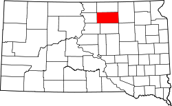 Karte von Edmunds County innerhalb von South Dakota