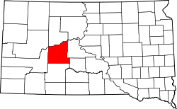 Karte von Haakon County innerhalb von South Dakota