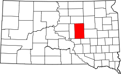 Karte von Hand County innerhalb von South Dakota