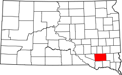Karte von Hutchinson County innerhalb von South Dakota