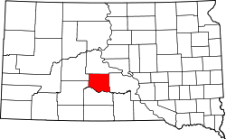 Karte von Jones County innerhalb von South Dakota