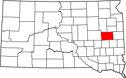 Karte von Kingsbury County innerhalb von South Dakota