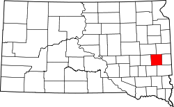 Karte von Lake County innerhalb von South Dakota