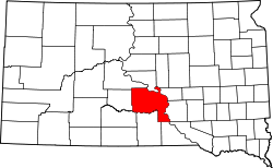 Karte von Lyman County innerhalb von South Dakota