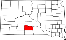 Karte von Mellette County innerhalb von South Dakota
