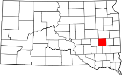 Karte von Miner County innerhalb von South Dakota