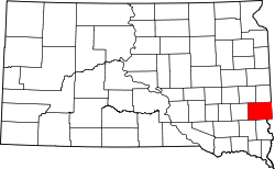 Karte von Minnehaha County innerhalb von South Dakota