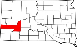 Karte von Pennington County innerhalb von South Dakota