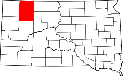 Karte von Perkins County innerhalb von South Dakota