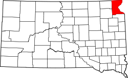 Karte von Roberts County innerhalb von South Dakota