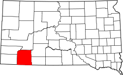 Karte von Shannon County innerhalb von South Dakota