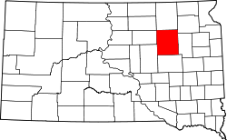Karte von Spink County innerhalb von South Dakota