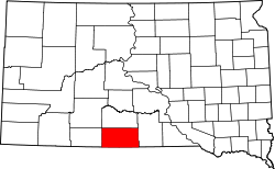 Karte von Todd County innerhalb von South Dakota