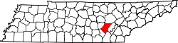 Karte von Bledsoe County innerhalb von Tennessee