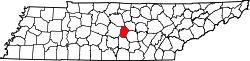 Karte von Cannon County innerhalb von Tennessee