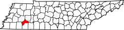 Karte von Chester County innerhalb von Tennessee