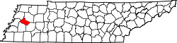 Karte von Crockett County innerhalb von Tennessee