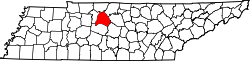 Karte von Davidson County innerhalb von Tennessee
