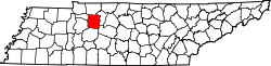 Karte von Dickson County innerhalb von Tennessee