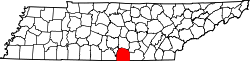 Karte von Franklin County innerhalb von Tennessee