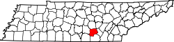 Karte von Grundy County innerhalb von Tennessee