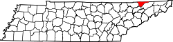Karte von Hancock County innerhalb von Tennessee