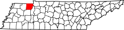 Karte von Henry County innerhalb von Tennessee