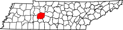 Karte von Hickman County innerhalb von Tennessee