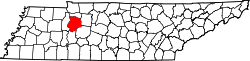 Karte von Humphreys County innerhalb von Tennessee