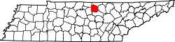 Karte von Jackson County innerhalb von Tennessee