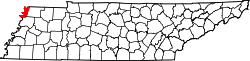 Karte von Lake County innerhalb von Tennessee