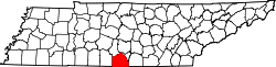 Karte von Lincoln County innerhalb von Tennessee
