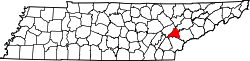 Karte von Loudon County innerhalb von Tennessee