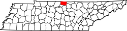 Karte von Macon County innerhalb von Tennessee