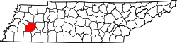 Karte von Madison County innerhalb von Tennessee