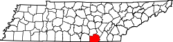 Karte von Marion County innerhalb von Tennessee