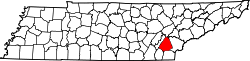 Karte von McMinn County innerhalb von Tennessee