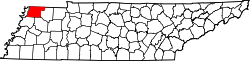 Karte von Obion County innerhalb von Tennessee